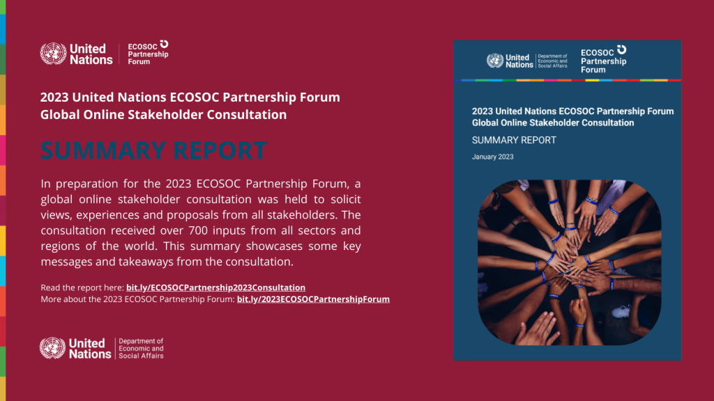 United Nations 2023 ECOSOC Partnership Forum Global Online